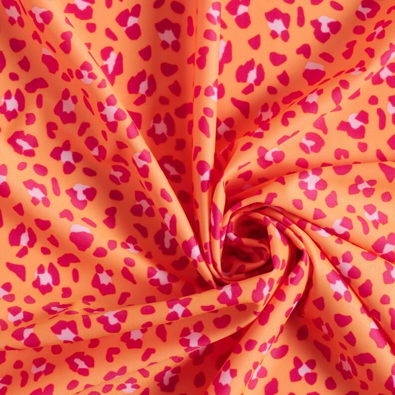 Tejido de bañador con estampado leopardo – naranja melocotón/rosa intenso,  image number 3