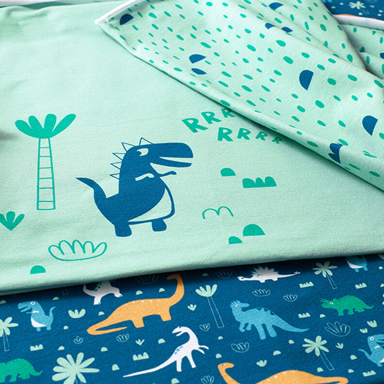 Tela de jersey de algodón Mundo de los dinosaurios | PETIT CITRON – petroleo,  image number 8