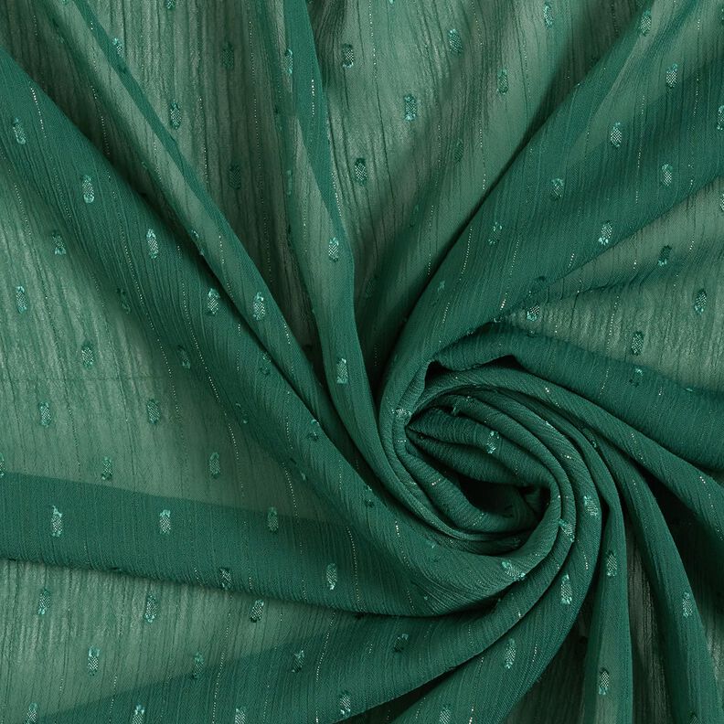 Gasa Dobby metálico raya diplomática – verde pino/plata metalizada,  image number 3