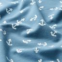 Tela de jersey de algodón Ancla pequeña – azul claro/blanco, 