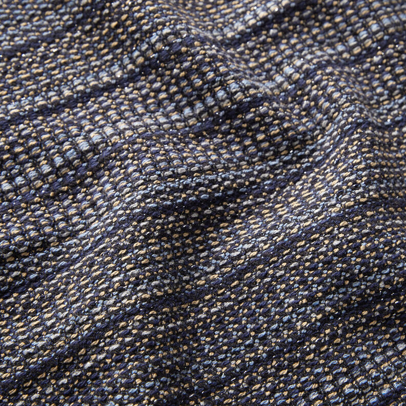 Tela de abrigo con hilo de brillo texturizado – azul noche/duna,  image number 2