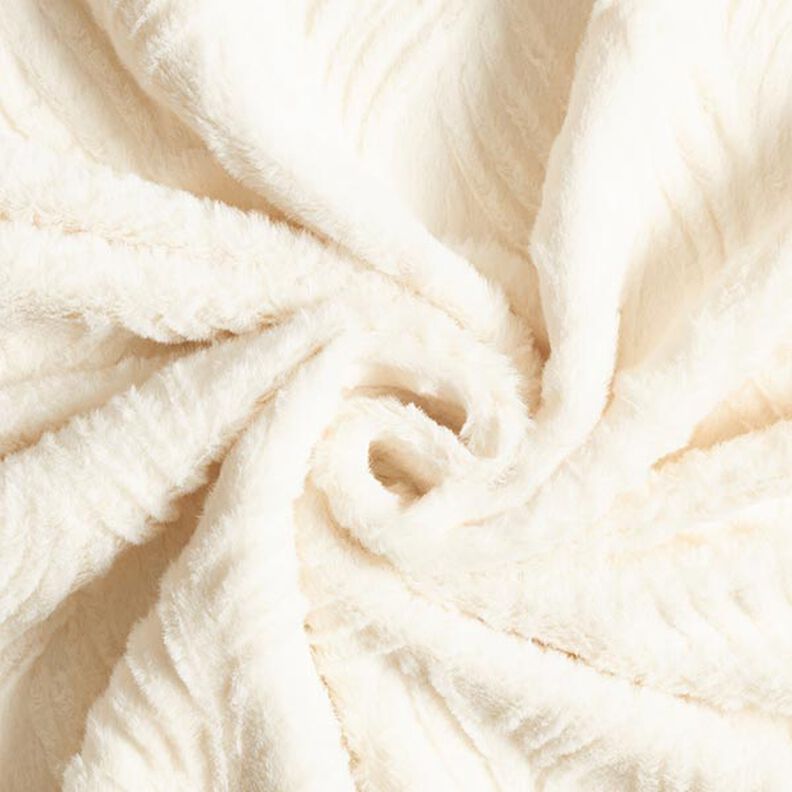 Piel sintética Líneas onduladas – blanco lana,  image number 3