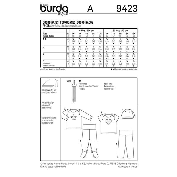 Camiseta / Pantalones / gorros, Burda 9423,  image number 6