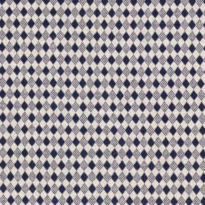 Tela de jersey romaní Rombos mini – beige claro/azul marino, 