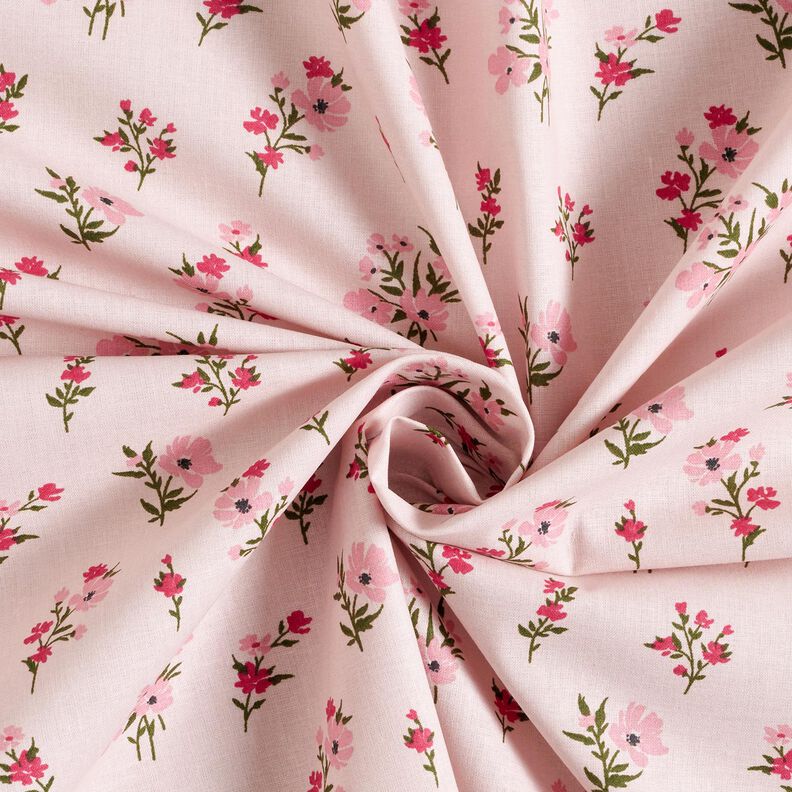 Tela de algodón Cretona Mini flores – rosado/rosa intenso,  image number 3