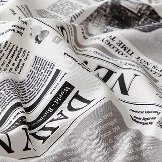 Tela decorativa Otomana media News – blanco/gris, 