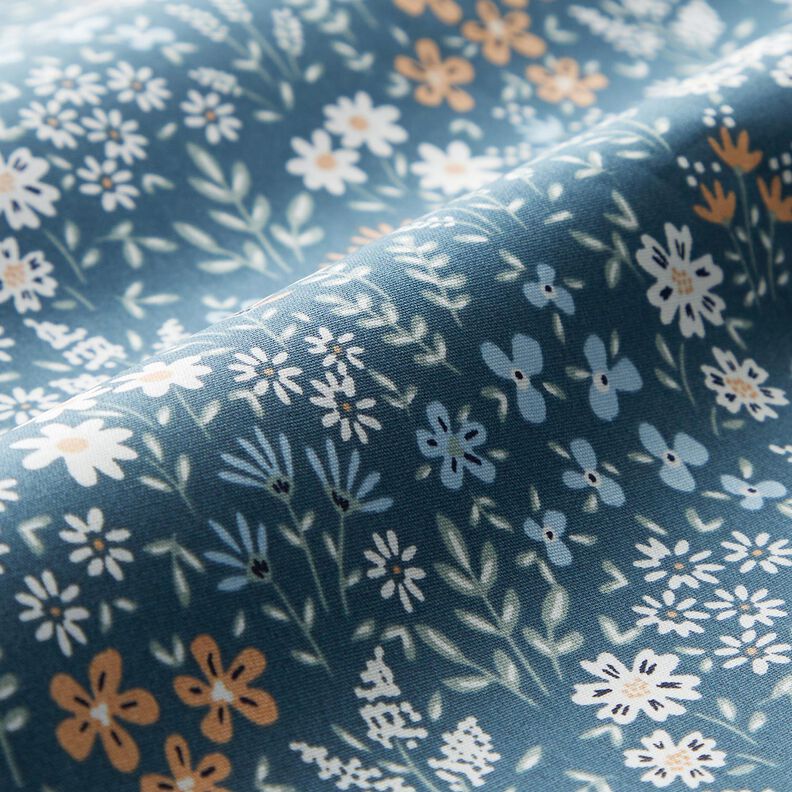 Algodón revestido Prado de flores de colores – azul vaquero claro/azul claro,  image number 3
