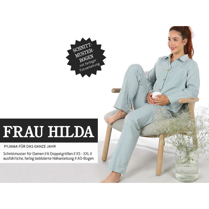FRAU HILDA Pijamas con versiones cortas y largas. | Studio Schnittreif | XS-XXL,  image number 1