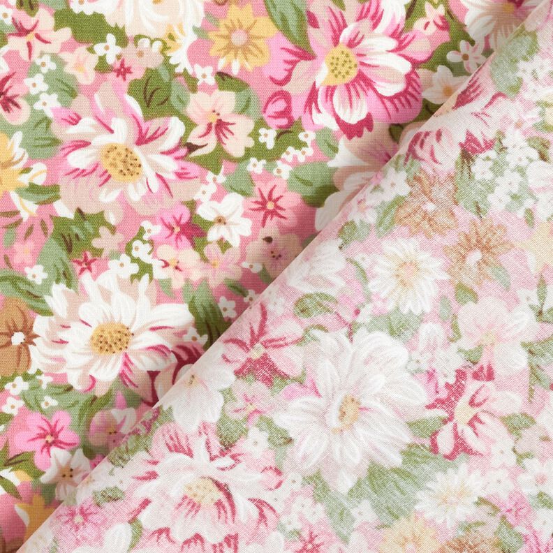 Popelina de algodón Flores románticas – rosa/beige,  image number 4