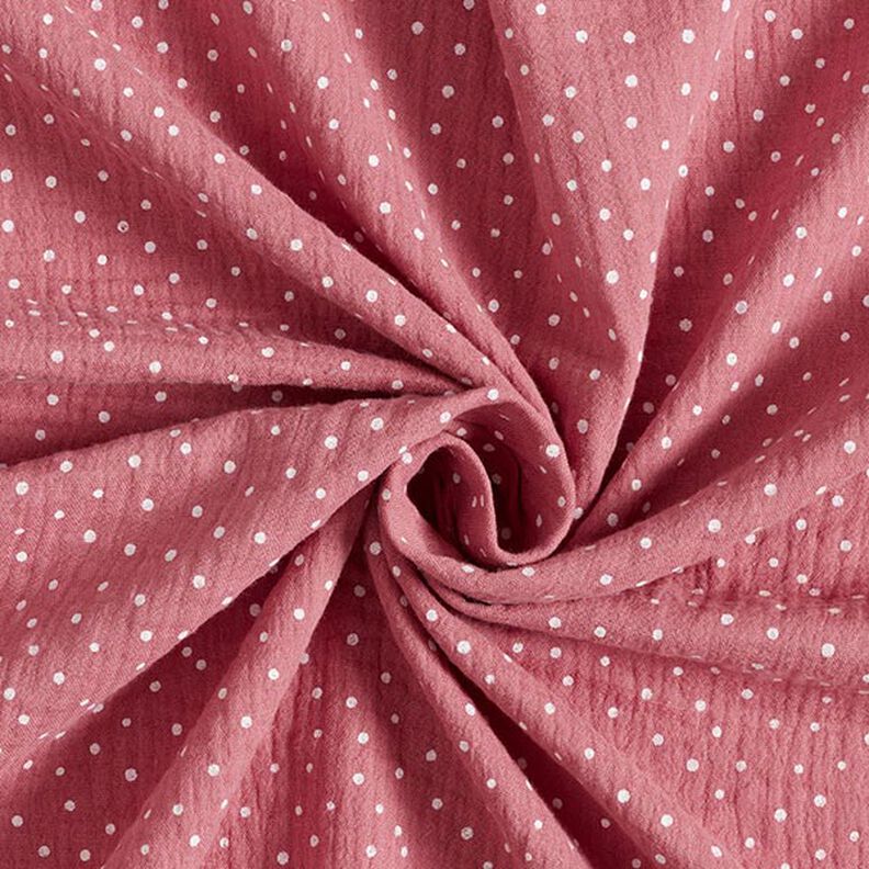 Muselina/doble arruga Puntos – rosa antiguo/blanco,  image number 3