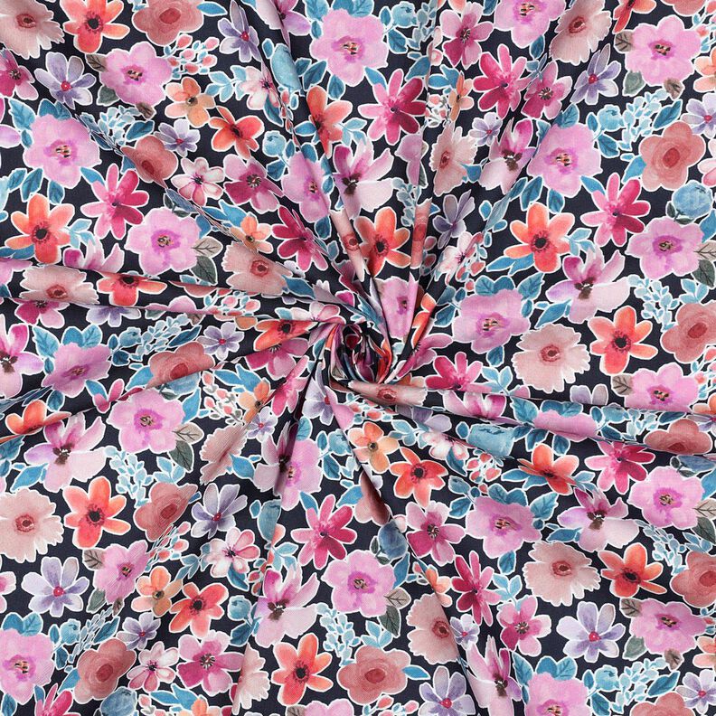 Popelina de algod&oacute;n Flores | Poppy Fabrics &ndash; azul negro,  image number 3
