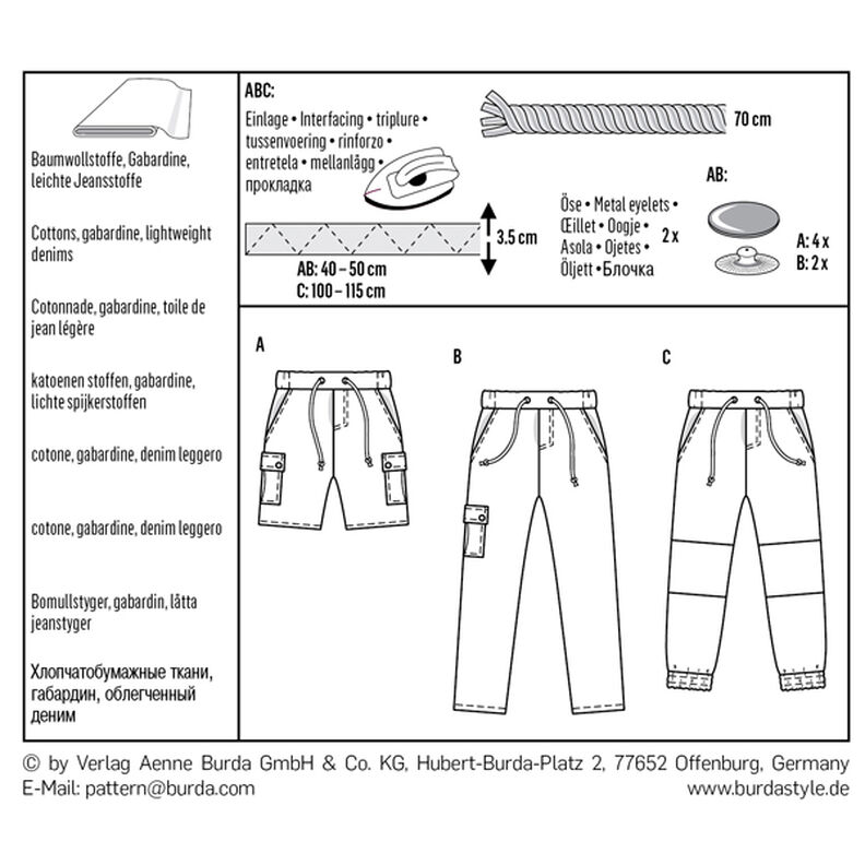 Pantalón de niño | pantalón corto, Burda 9354 | 116 - 158,  image number 7