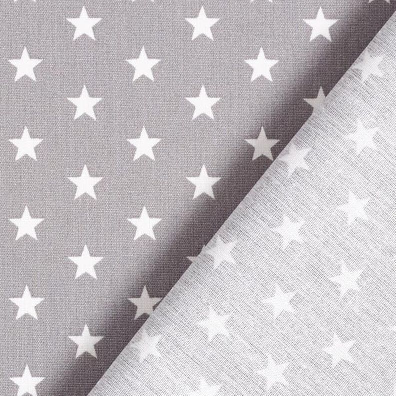 Popelina de algodón estrellas medianas – gris/blanco,  image number 6