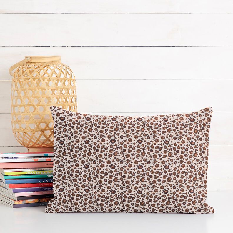 Tela de algodón Cretona Manchas grandes de leopardo – marrón medio/beige claro,  image number 6