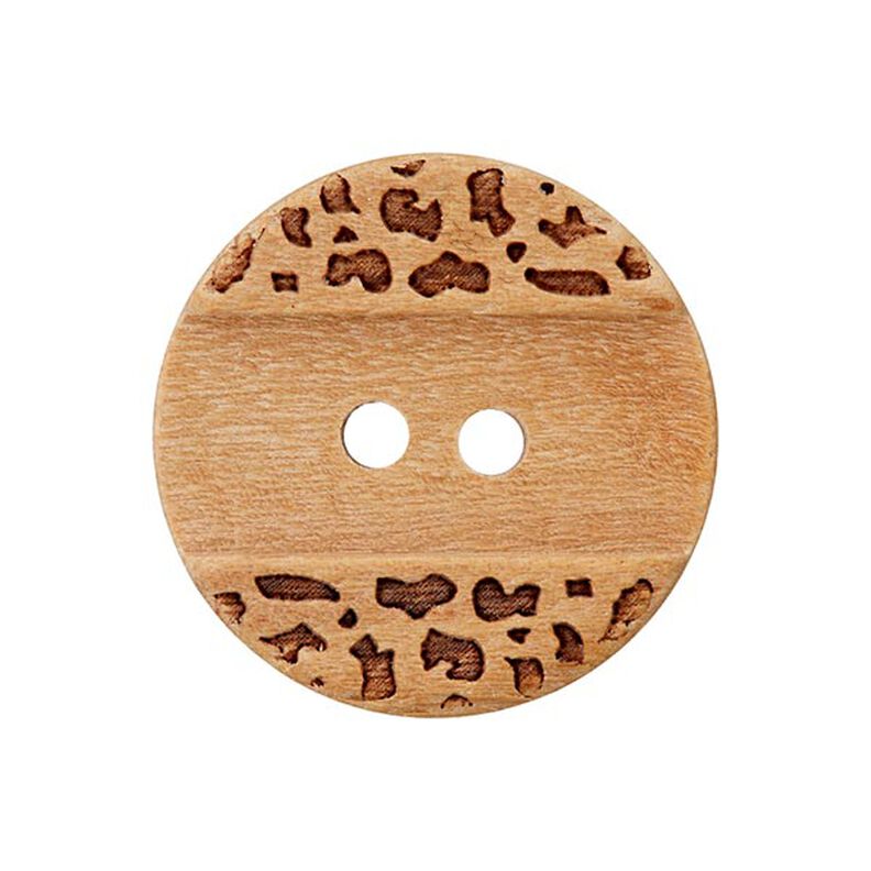 Botón de madera 2 agujeros  – beige,  image number 1