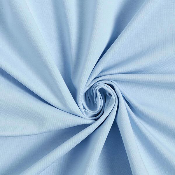 Tela de jersey de algodón Uni mediano – azul claro,  image number 1