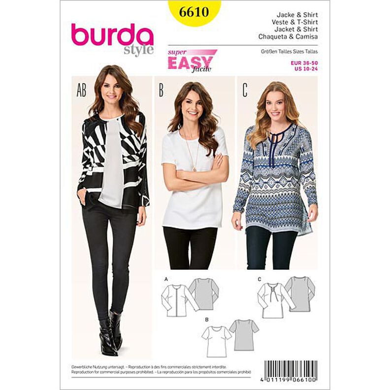 Chaqueta / Camiseta, Burda 6610,  image number 1
