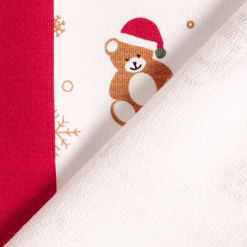 Panel Felpa francesa veraniega Peluche navideño – blanco lana/rojo,  image number 5