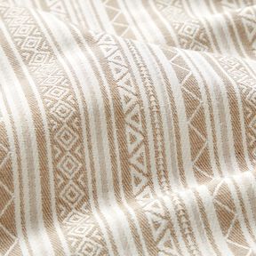 Tela decorativa Jacquard Rayas &eacute;tnicas &ndash; an&eacute;mona/blanco lana, 