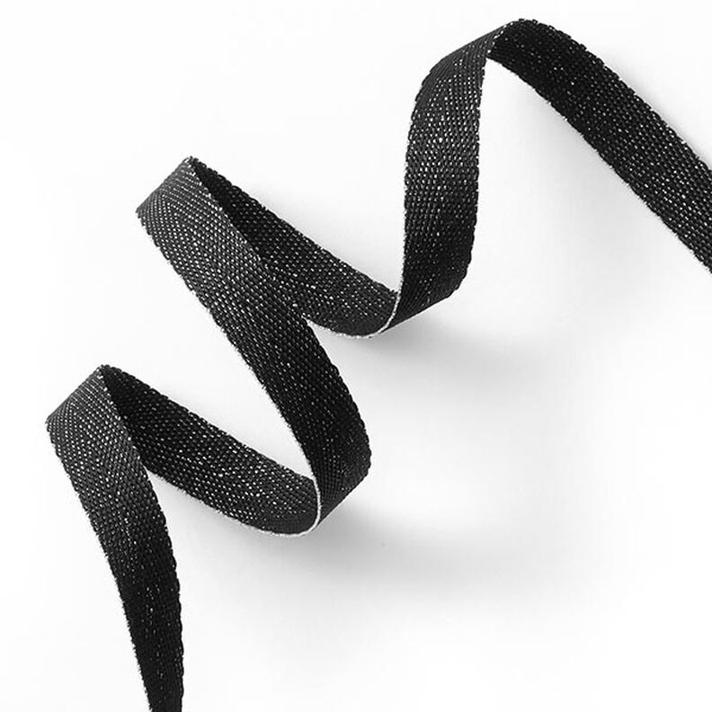 Cinta para tejer Metálico [9 mm] – negro/plata metalizada,  image number 1