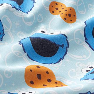 Tela decorativa Cretona Monstruo de las galletas | CPLG – azul baby/azul real, 
