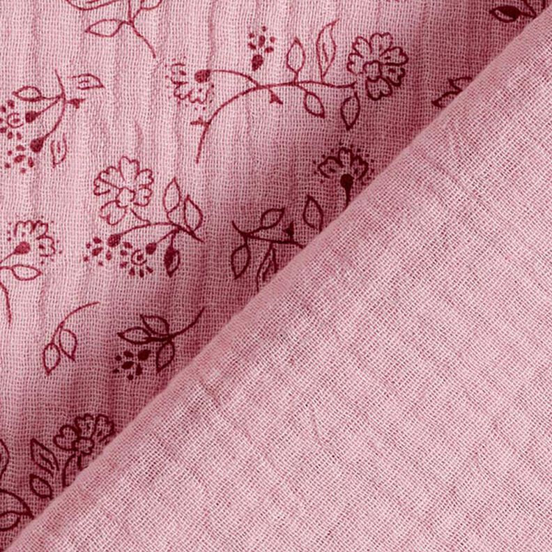 Muselina/doble arruga Pequeños zarcillos de flores – rosa,  image number 4