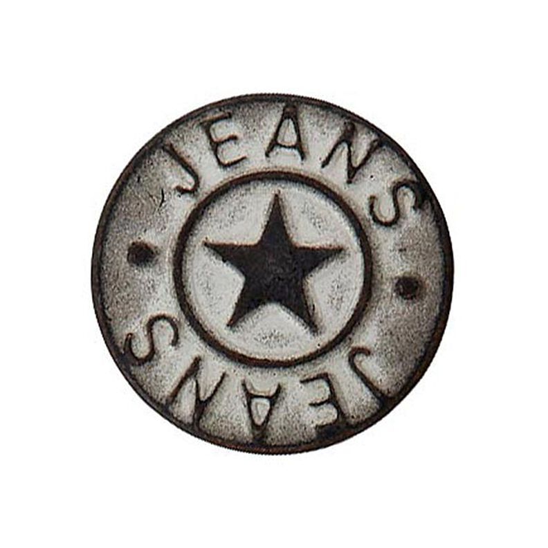 Botón de vaquero Estrella – plata antigua metálica,  image number 1