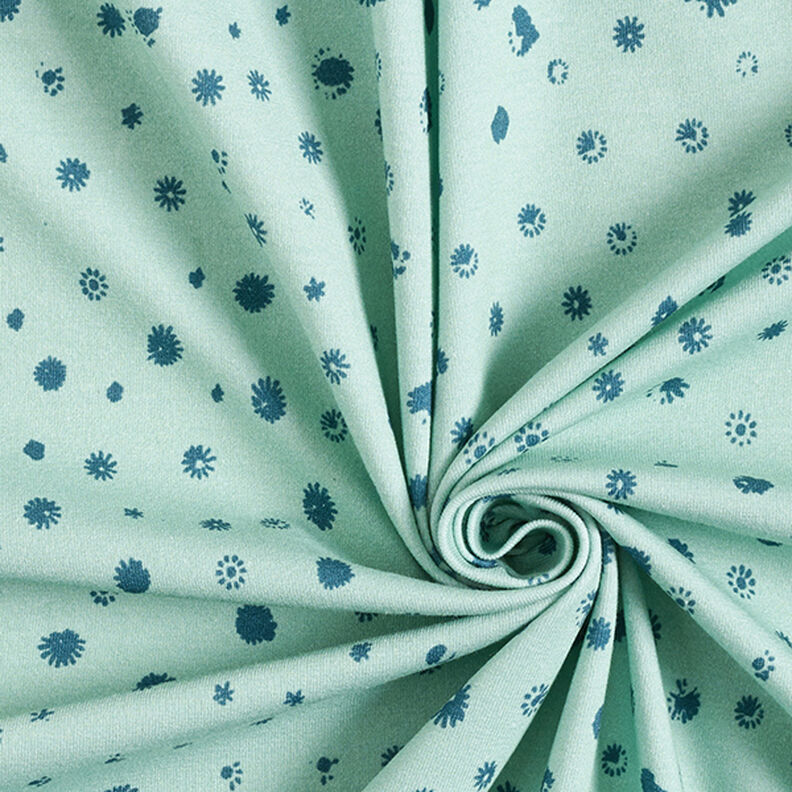 GOTS Tela de jersey de algodón Vainas de amapola | Tula – verde pastel/petroleo,  image number 3