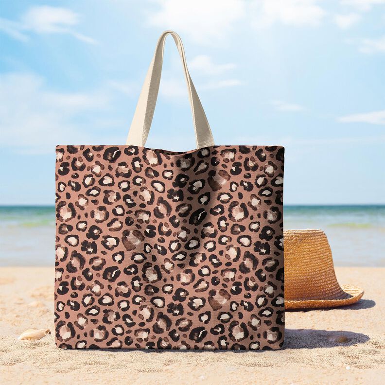 Tela decorativa Lona Lunares leopardo – canela/negro,  image number 7