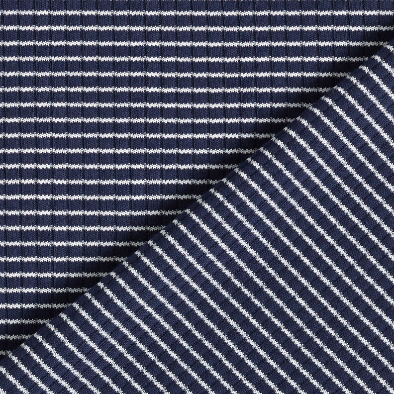 Jersey canelado Mini rayas – azul marino/blanco,  image number 5