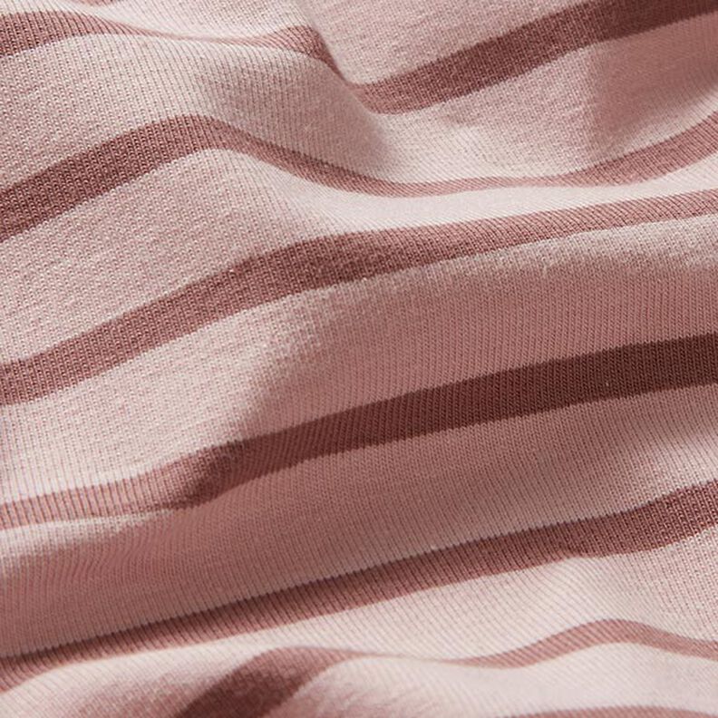 Punto de algodón con rayas estrechas y anchas – rosa viejo claro/rosa viejo oscuro,  image number 2