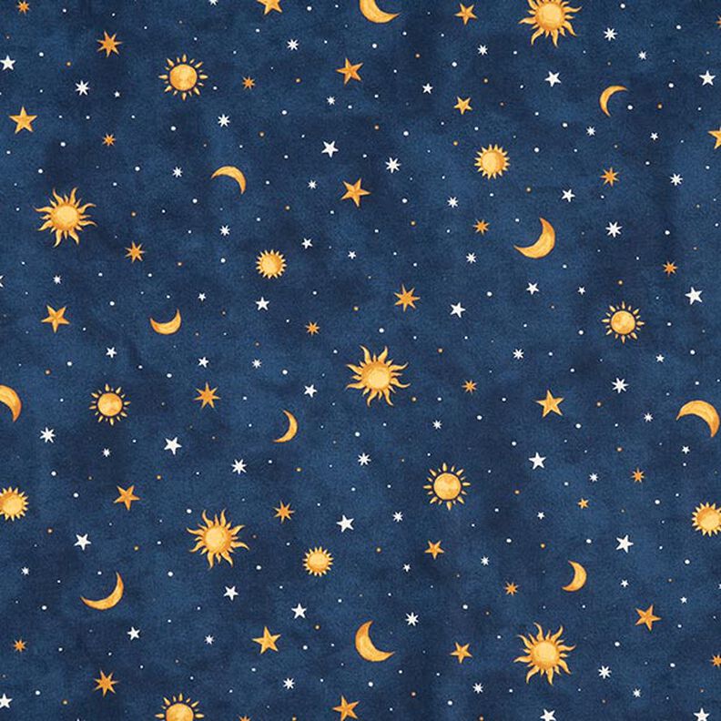 Tela decorativa Cielo nocturno Brilla en la oscuridad – dorado/azul marino,  image number 11