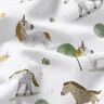 Tela de jersey de algodón orgánico Caballos y unicornios Impresión digital – blanco lana,  thumbnail number 2