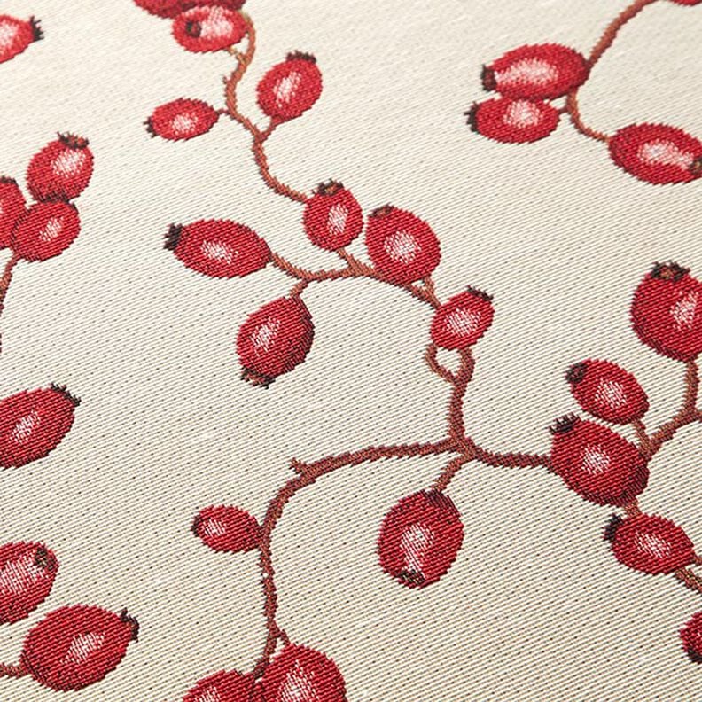 Tela decorativa Tapiz Rosa mosqueta – beige claro/rojo,  image number 10