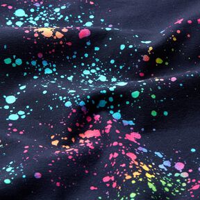 Tela de jersey de algodón Coloridos toques de color | Glitzerpüppi – azul marino/mezcla de colores, 