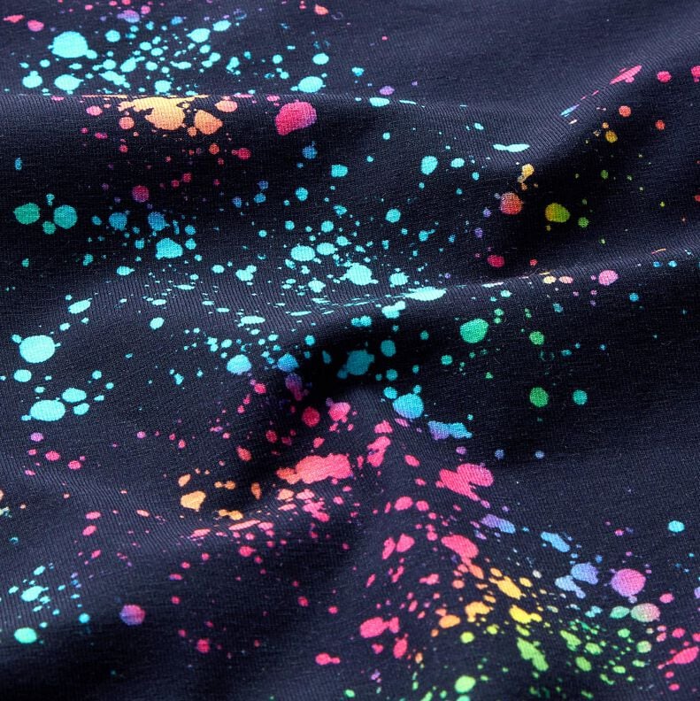 Tela de jersey de algodón Coloridos toques de color | Glitzerpüppi – azul marino/mezcla de colores,  image number 1