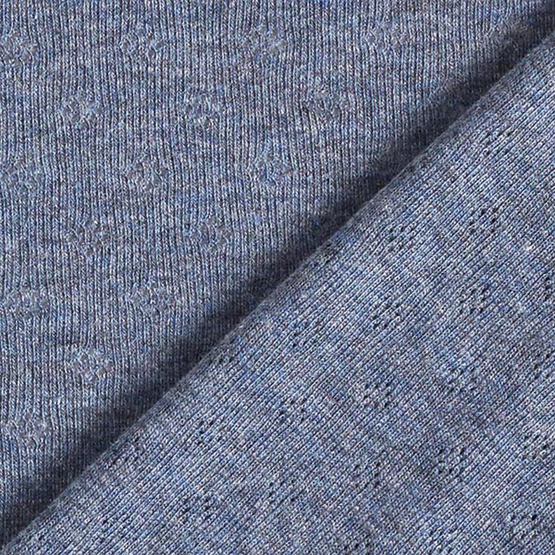 Jersey de punto fino con patrón de agujeros Melange – azul vaquero,  image number 4