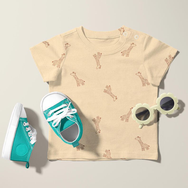 Tela de jersey de algod&oacute;n Jirafas &ndash; almendra,  image number 5