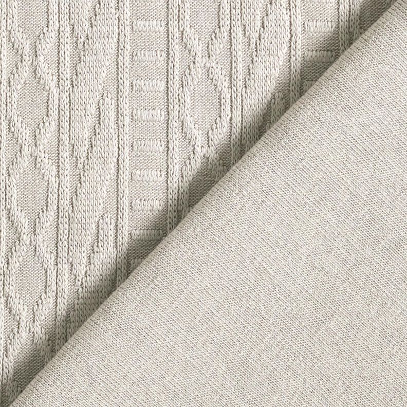 Jersey jacquard Rayas decoradas en mezcla de algodón – gris seda,  image number 4