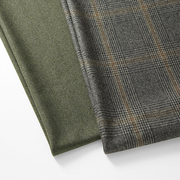 Tela de abrigo con lana reciclada Príncipe de Gales – antracito/marrón,  image number 5