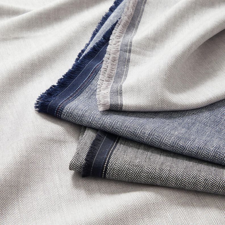 Mezcla de lino y algod&oacute;n Espina de pescado &ndash; negro,  image number 5