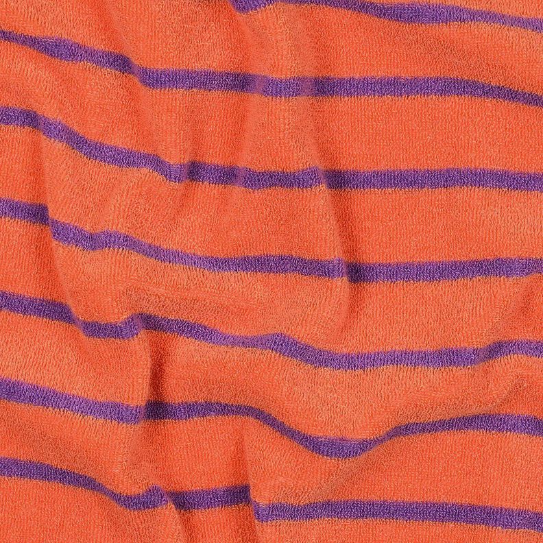Jersey de rizo Rayas | Poppy Fabrics &ndash; naranja/rojo lila,  image number 2
