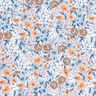 Popelín de viscosa mar de flores – azul claro/naranja melocotón,  thumbnail number 1