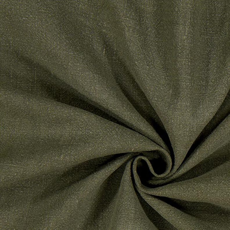 Tela de lino previamente lavado – oliva oscuro,  image number 1