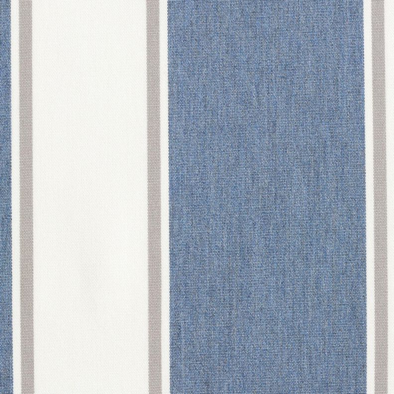 Telas para exteriores Lona Rayas finas – blanco lana/azul gris,  image number 1