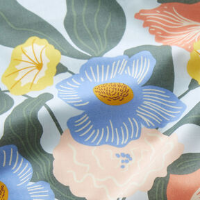 Gasa de algodón con flores exuberantes | Nerida Hansen – azul baby, 