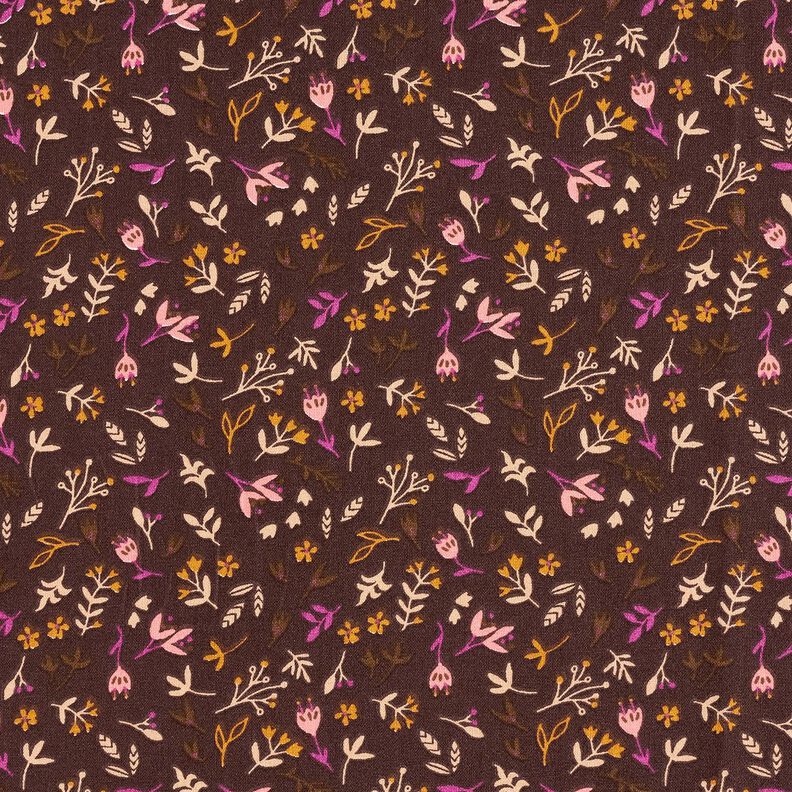 Tela de algodón Cretona Ramas pequeñas – marrón oscuro/uva,  image number 1