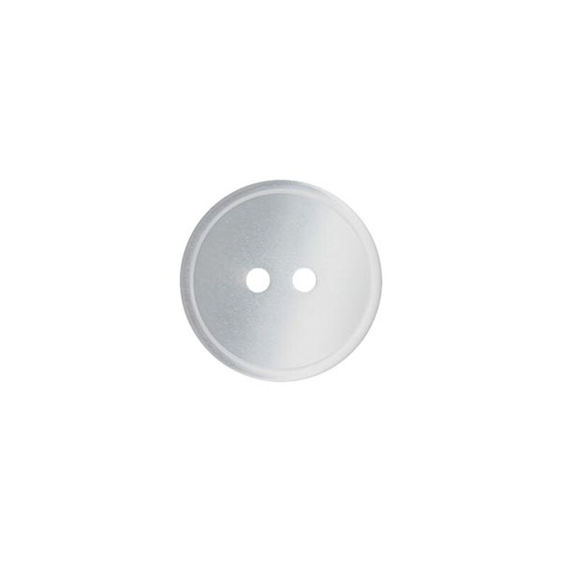 Botón de poliéster 2 agujeros  – blanco,  image number 1