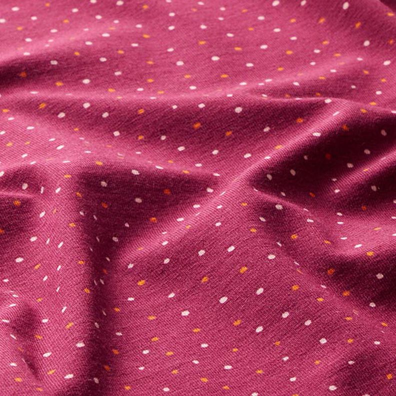 Tela de jersey de algodón Puntos de colores – burdeos,  image number 2