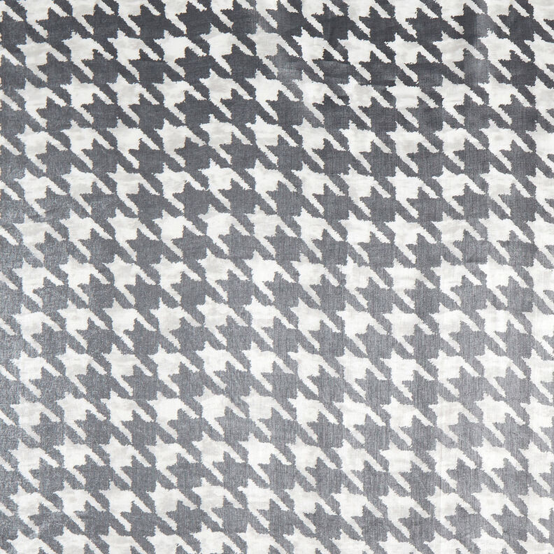 Mezcla de viscosa pata de gallo brillo metalizado – negro/blanco,  image number 1